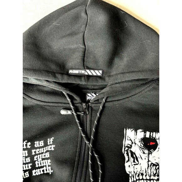 RGSTR Medium Zip-up Hoodie Sweatshirt Grim Reaper Your Time on Earth Men M / W L - Picture 7 of 8